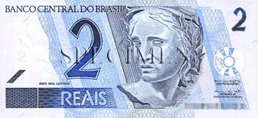 2 Real - Recto - Brésil