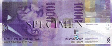 1000 Franc - Recto - Suisse